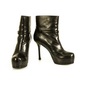 YSL Yves Saint Laurent black leather Tribute ankle bootie EU 37