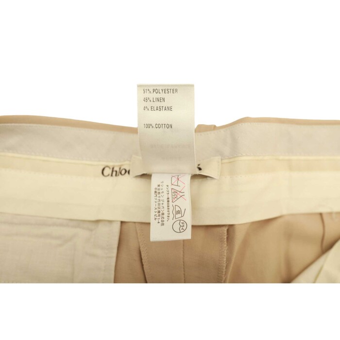 Chloe Beige Linen Blend Bermuda Shorts Trousers Pants size 40