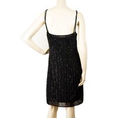 MCM spagetti sleeves beaded evening cocktail dress   38