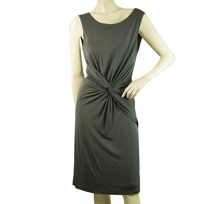 Halston Heritage Gray Sleeveless Twist Knot Knee Length Dress size 6