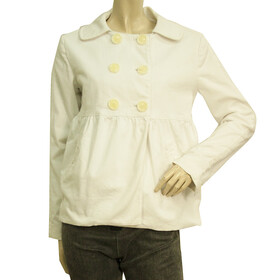 JLO by Jennifer Lopez White Lightweight Cotton Summer Swing Jacket size UK 10