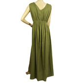 Loup Charmant Green Organic Cotton Sleeveless Summer Grecian Long maxi Dress