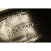 Louis Vuitton LV Men's Damier Black Leather Double Buckle Monk Shoes size 7.5