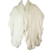 Genuine White Rabbit Fur Wedding Evening Long Scarf Shawl Wrap Warm Etoleο