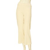 Avenue Montaigne Ivory Cotton Rib Elastic Cropped Trousers Pants size 0 USA