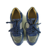 Louis Vuitton Run Away Blue Epi Calfskin Textile Sneakers with calf skin fur 36,5