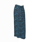 Kenzo Black & Blue Summer Maxi Long Wrap Tie Viscose Skirt size 36 w. Pockets