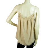 Good Look Ladies Beige 100% Silk Basic Cami Top Sleeveless sz S / M