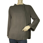 Crossley Anthracite Gray Viscose Side Button Closure Blouse Top size M