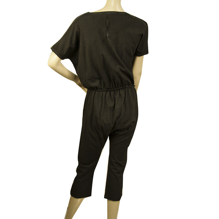 Never Enough Anthracite Gray Short Sleeve Cropped Trousers Overall Jumpsuit