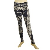 Philipp Plein Leggins Blue & White Ethnic Elastic Viscose trousers pants XS