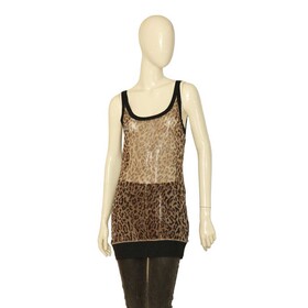 Dolce &amp; Gabbana D&amp;G Leopard Print Long Tank Top Sleeveless Blouse