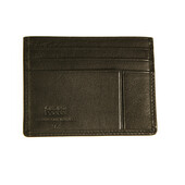 Gianfranco Ferre Black Leather New Unisex Men Card Case Holder Pocket Wallet