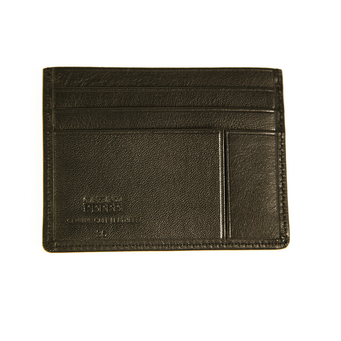 Gianfranco Ferre Black Leather New Unisex Men Card Case Holder Pocket Wallet