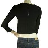 Alice + Olivia Black Viscose with Back & Side Zippers Cropped Top Size XS