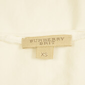 Burberry Brit Off White Ecru Emblem Knight Boat Neck Fitted Top Size XS