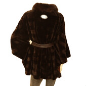 Fendi Selleria Mink & Sable fur brown belted jacket short coat open sides $18000