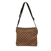 Louis Vuitton Naviglio Ebene Damier Canvas Unisex Messenger Top Flap Zipper Bag