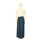 Kenzo Black & Blue Summer Maxi Long Wrap Tie Viscose Skirt size 36 w. Pockets