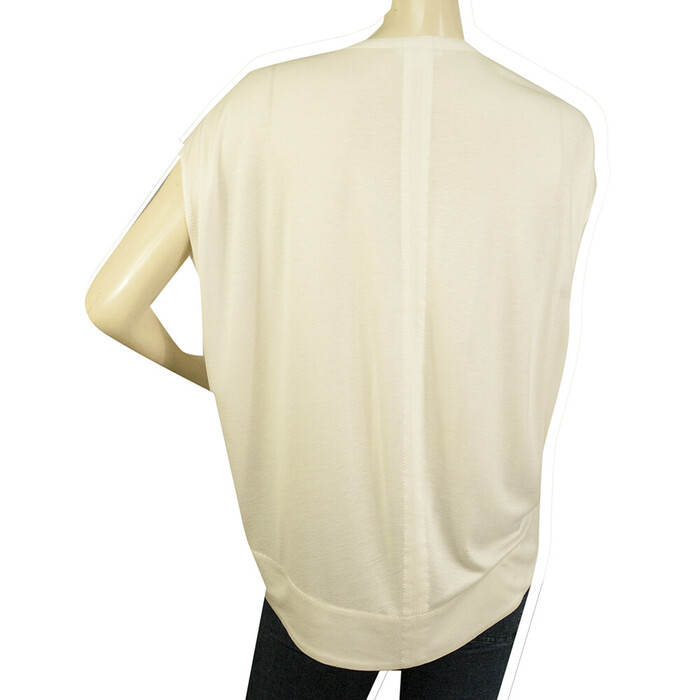 Helmut Lang White Sleeveless Longer at the Back V- Neckline Blouse Top Size S /P