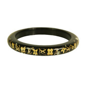 Louis Vuitton Thin Inclusion PM black with gold resin sequins bangle bracelet