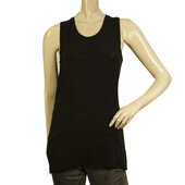 Neil Barrett Black Long Length Sleeveless Style Tank T-Shirt Top Size S