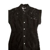 Twenty 29 Mini Black Lace w. Snap Buttons Sleeveless Mini Dress Size S