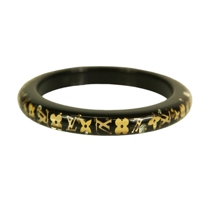 Louis Vuitton Thin Inclusion PM black with gold resin sequins bangle bracelet