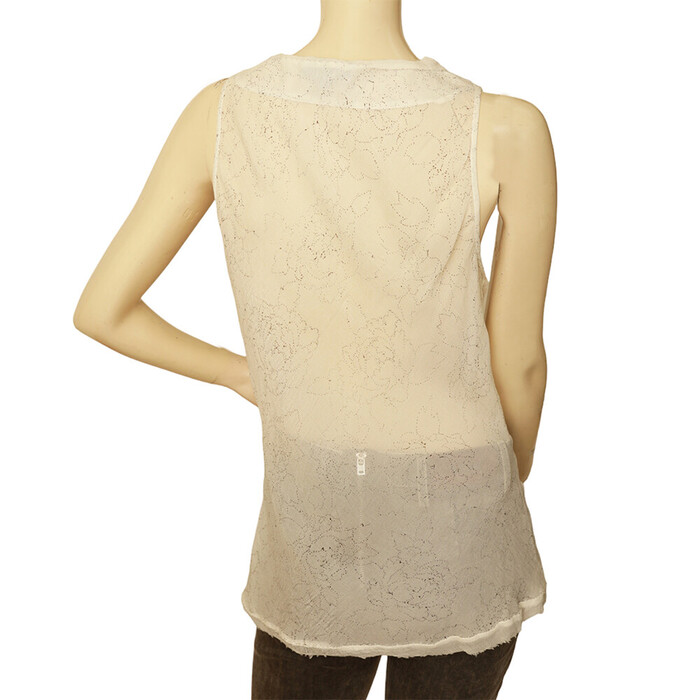 Day Birger & Mikkelsen Off White Beaded Tank Vest Sleeveless Top - Size 40