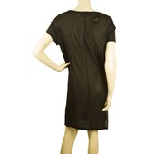 Avelon Black Casual See Through Viscose w. Beige Detail mini Dress size M