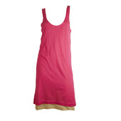 Tomas Maier 2 in 1 Fuchsia Cotton Cashmere Beige Sleeveless Tank Dress size 40