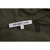 Helmut Lang Khaki Green Oversize V - Neckline T-Shirt Top Size S