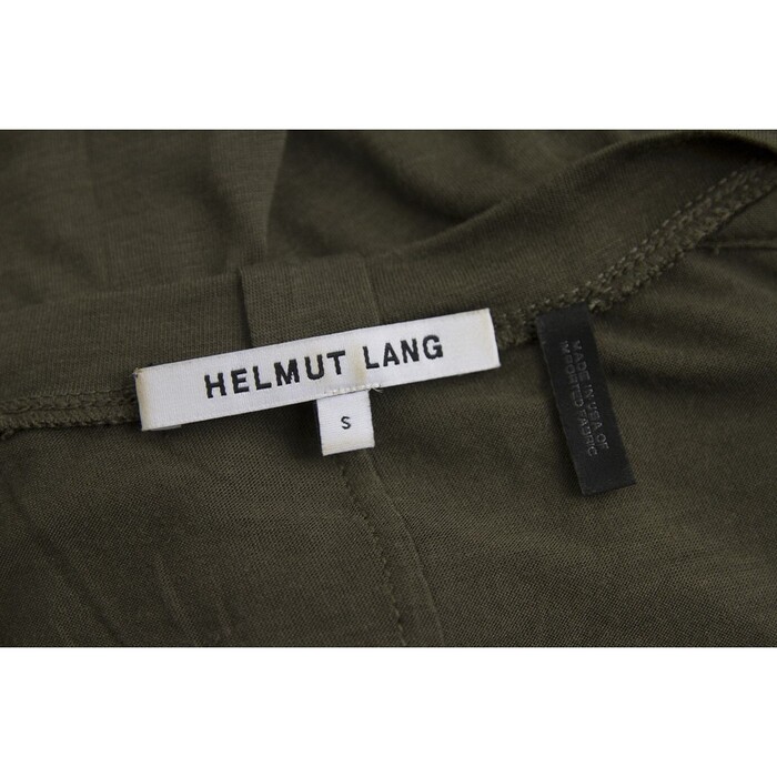 Helmut Lang Khaki Green Oversize V - Neckline T-Shirt Top Size S