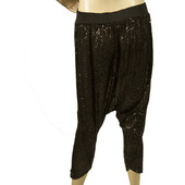 Lotus Eaters Black fully Sequined Woman's Harem Pants Trousers size S