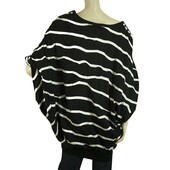 Y-3 Adidas Yohji Yamamoto Black White Stripes Dolman Sleeves Long Top size XS