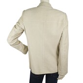 Miu Miu Beige Suede Leather Classic Three Buttons Jacket size 42