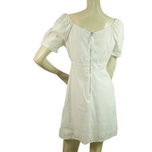 BCBG Max Azria White Puff Sleeves Lace Details Mini Length Dress size 2