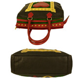 MOSCHINO Redwall 1990s "Art is Love" Vintage Multicolor Handbag Heart Rivets