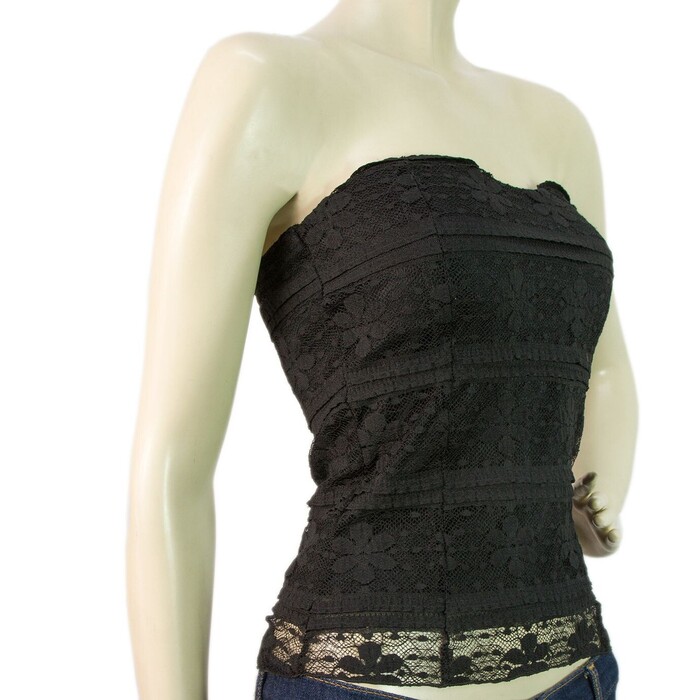 Be Girl Strapless Lace Bustier with SweetHeart Neckline Top SZ M