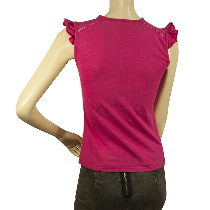 Burberry Fuchsia Pink Sleeveless Fitted T- Shirt Top 14 yrs girl or Women XS