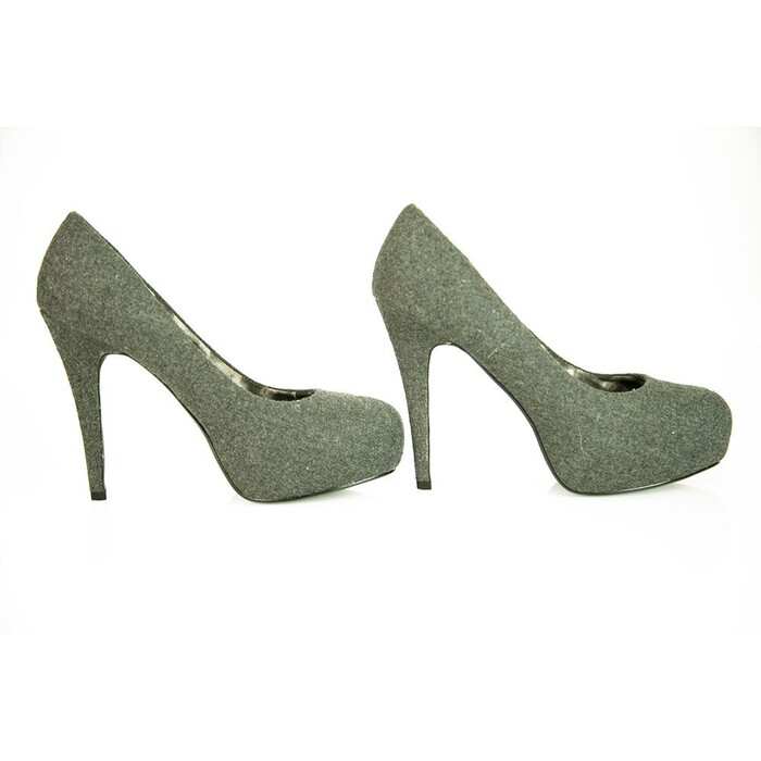 Next Gray Tweed Platform High Heel Pumps Shoes size UK 6, Eur 39