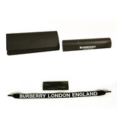 Burberry London B 4293 300/87 White Sunglasses Black Lenses w. Logo Lanyard Box