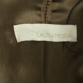 LALTRAMODA Chocolate Brown Mink Fur Cardigan Jacket Size 44 w. thin leather belt