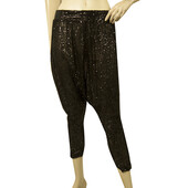 Lotus Eaters Black fully Sequined Woman's Harem Pants Trousers size S