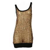 Dolce & Gabbana D&G Leopard Print Long Tank Top Sleeveless Blouse