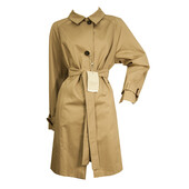 Marina Sport Camel Belted Lightweight Cotton Raincoat Trench Coat US 10 IT 48