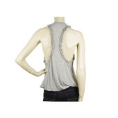 DSquared 2 D2 Light Gray Womans Racer Back Sleeveless Ruffles Tank Top - Size S