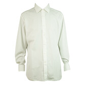 Ermenegildo Zegna Classic White Shirt Long Sleeve French Cuff Cotton Mens 45