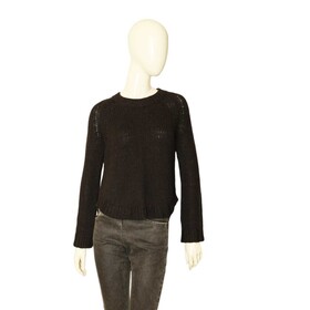 Theyskens&#039; Theory Gray Black Alpaca Merino Wool Blend Knit Sweater Top size S