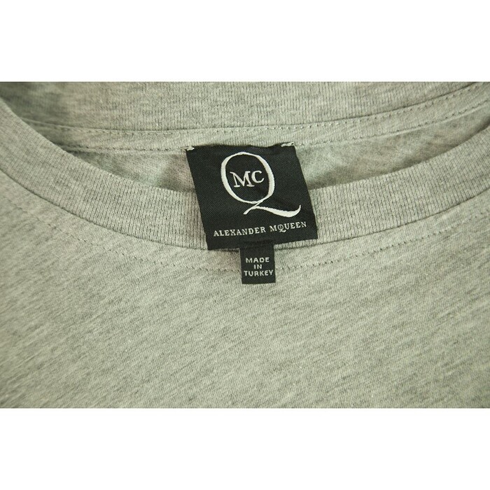 McQ Alexander McQueen Gray Cotton Short Sleeves Relaxed T- Shirt Top Size M